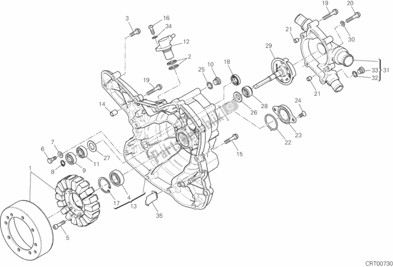 Wszystkie części do Pokrywa Generatora Ducati Multistrada 1200 Enduro Touring 2017